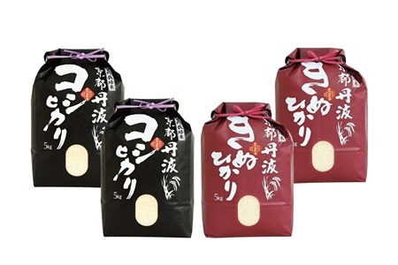 【京丹波の米】 京丹波こしひかり きぬひかり 食べ比べセット 20kg 令和7年産   [033MB003]