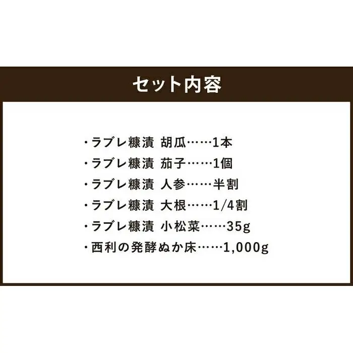 【西利】乳酸菌ラブレ糠漬セット