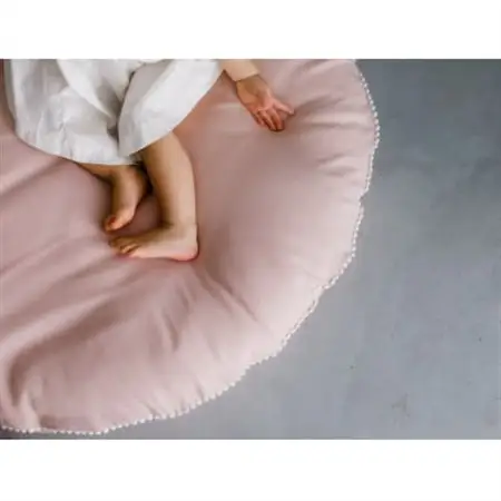 【直径83cm　ふかふか丸お座布団】オーガニック無添加ピンクWガーゼプチカバー付_雑貨・日用品  家具・インテリア _【1478789】