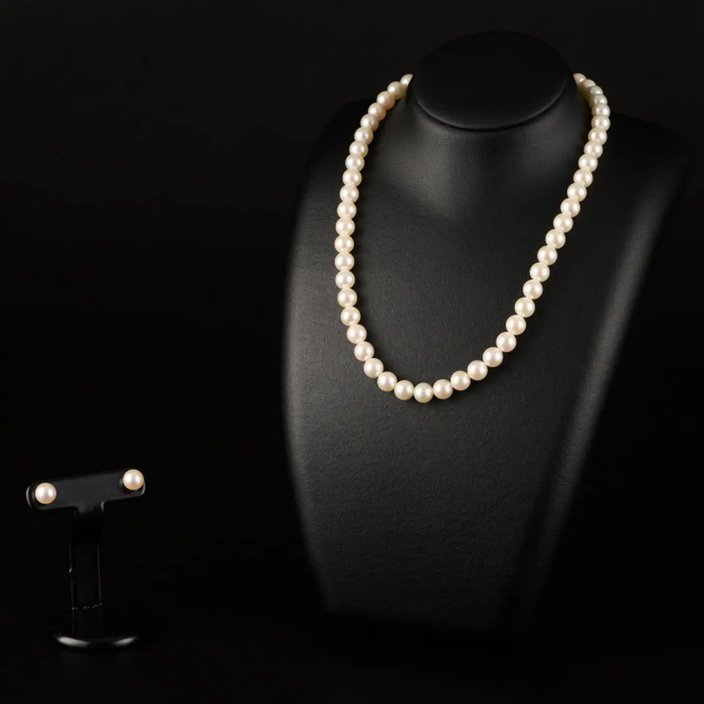 鑑別書付 8～8.5アコヤ真珠ネックレス・イヤリングorピアスセット：C900-002