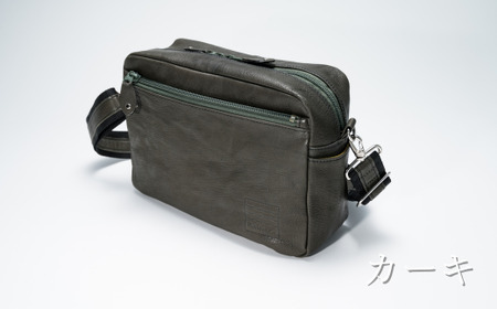 【カーキ】 箱型ショルダー |  山羊革 ショルダーバッグ バッグ 