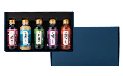 【マルノー山形】贈答用 マルノー調味料 5種 5本セット（小鯛と金頭のつゆ、だし醤油、塩麹のたれ、キムチ風海鮮みそのたれ、すき焼きのたれ） F2Y-5811