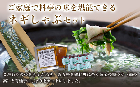 ネギしゃぶセット(つるちゃんねぎ・黄金の鍋つゆ・青柚子こしょう) | ネギしゃぶ セット 野菜 葱 ねぎ ネギ 調味料 鍋の素 手作り ゆずこしょう 柚子胡椒 薬味 鍋 しゃぶしゃぶ 大分県 中津市