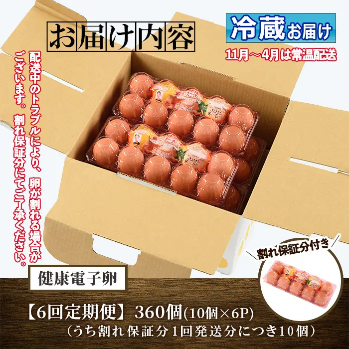 【6か月定期便】健康電子卵(計60個 計120個 全6回お届け♪ ）【00-095-05-TK】