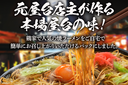 博多焼ラーメン 5人前 (280g×5パック) 揚げ麺付 昭和屋台の味 国産豚肉 野菜 おうち居酒屋 鶏家 焼きラーメン 冷凍 送料無料