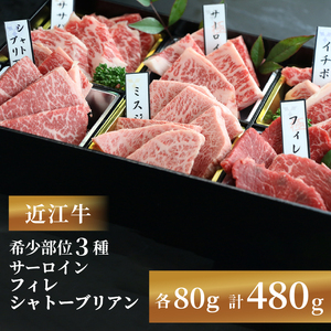 近江牛 焼肉 特上 盛り合わせ 480g 冷凍 シャトーブリアン ( 近江牛 サーロイン フィレ ヘレ 希少部位 ミスジ クラシタ イチボ ヒウチ ササバラ ラムシン 等 赤身  近江牛 黒毛 ブランド 牛肉 近江牛 贈り物 ギフト 国産
