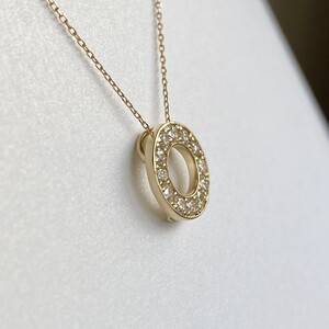 K18YG　ダイヤモンドサークルペンダント　K05117-H