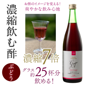 【満点☆青空レストランで紹介されました！】ドリンクビネガー（ゆず・ぶどう 720ml）各6本セット 182-014