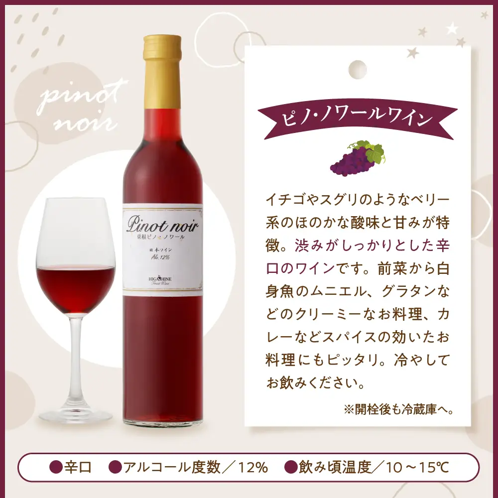 ピノ・ノワールワイン 500ml×2本セット ワイン フルーツワイン