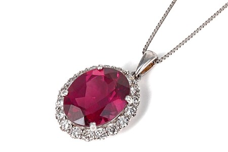 【ふるなび限定】【一点もの】ロードライトガーネット（6.61ct）ダイヤモンドプラチナペンダント　R86　K05142-H　FN-Limited-SP
