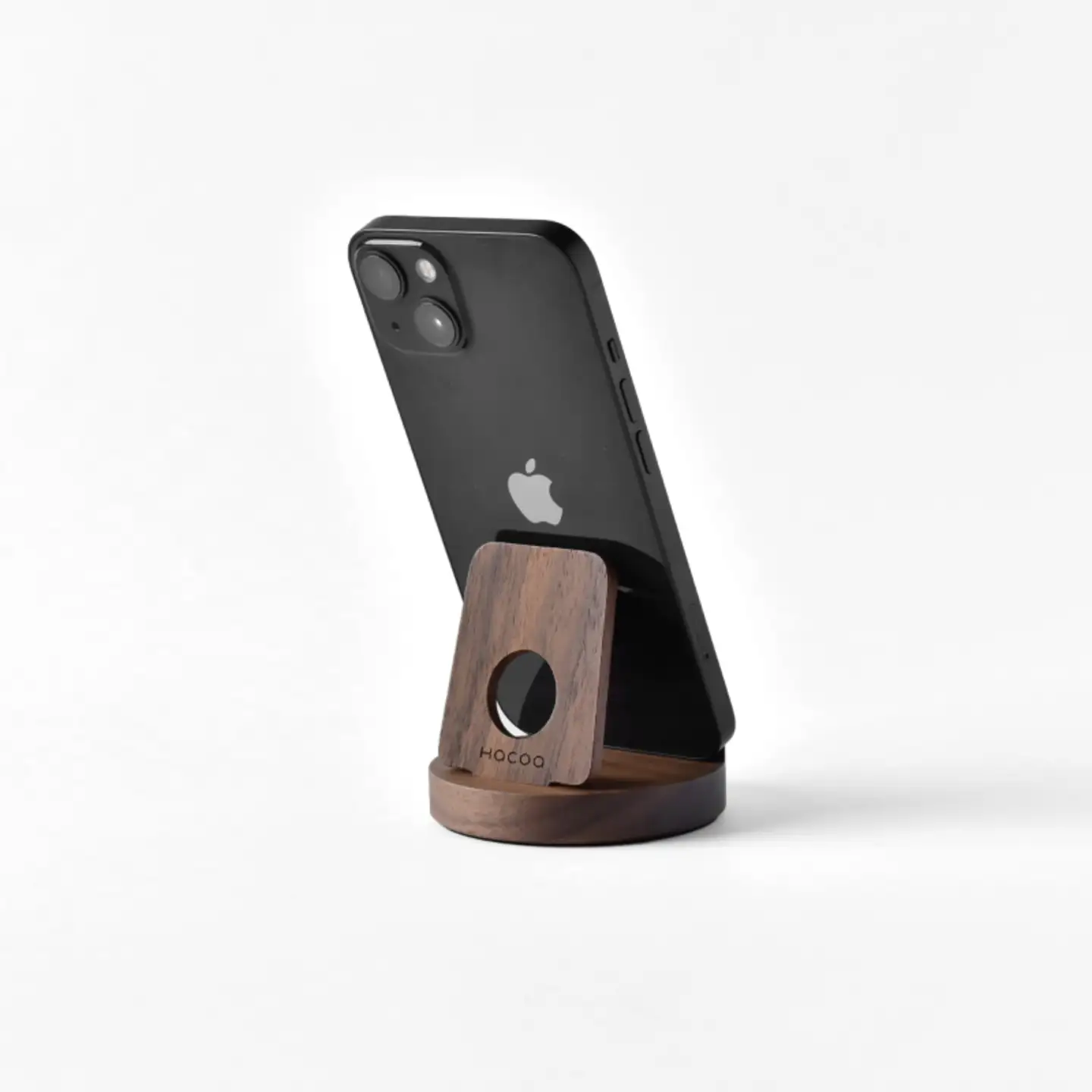 【Hacoa】汎用性高い木製スマートフォンスタンド ウォールナット 「Smartphone Stand」