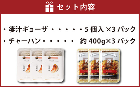 凄汁ギョーザ（15個）とチャーハン（約400g×3パック） 2種 セット 冷凍 餃子 炒飯 ぎょうざ ギョウザ 中華 中華惣菜 点心