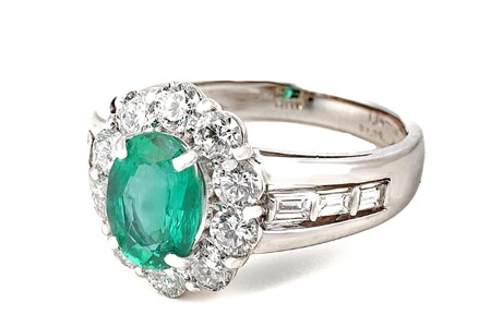 【ふるなび限定】【一点もの】エメラルド（1.10ct）ダイヤモンドプラチナリング　R91　K05147-H　FN-Limited-SP