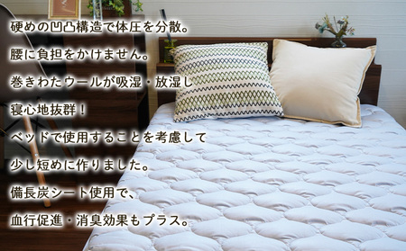 【備長炭入り】熟睡専用ベッドマットレス ダブル(140×200cm) FZ26-713