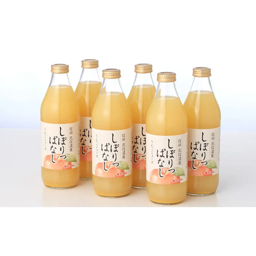信州産 りんごジュース 「しぼりっぱなし」 果汁100％ (1L×6本)