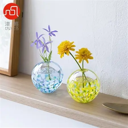 津軽びいどろ一輪挿し　紫陽花_装飾品・工芸品     日用品   _【1489201】