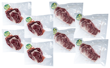 北海道産 黒牛ステーキセット（リブロース180g×4・サーロイン180g×4）【こだわりの美深黒牛】 お肉 牛肉 