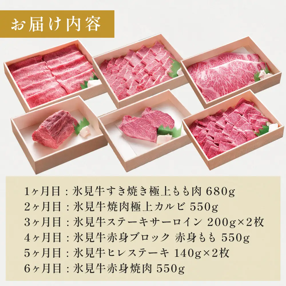 氷見牛ステーキ用&すき焼き肉用&焼肉用6ヶ月お届け | 牛肉 定期便 ブランド牛 和牛 国産牛 すき焼き 焼肉 ステーキ すき焼き肉 霜降り 赤身 氷見牛すき焼き 人気 おすすめ すき焼き肉 記念日 ギフト しゃぶしゃぶ 牛 肉 富山 氷見 
