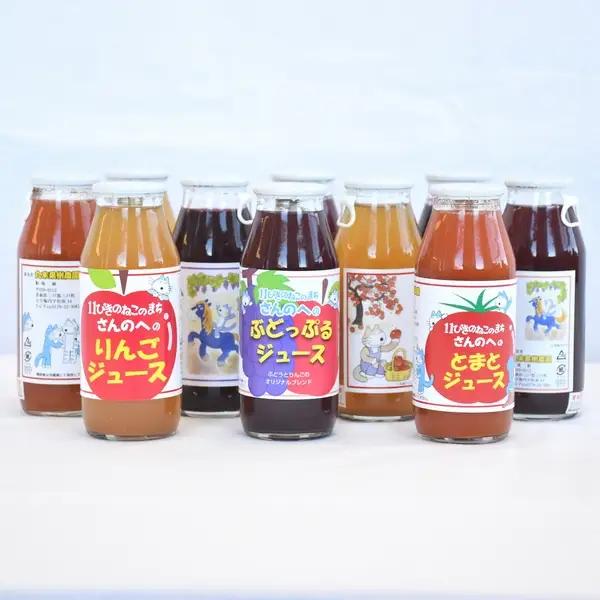 青森県産りんごジュース他４種セット 【 11ぴきのねこ ラベル 】 180ml×10本 りんごジュース 