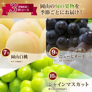 フルーツ 定期便 2026年 フルーツ王国 岡山 厳選 果物 （7月 9月 10月）3回コース 桃 もも 葡萄 ぶどう 岡山県産 国産 セット ギフト