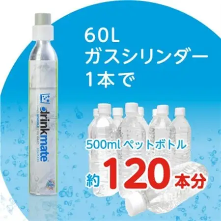 炭酸水メーカードリンクメイト アタッチメント付き60L予備用ガスシリンダー2本/HF008-SJ【配送不可地域：沖縄県】【1435549】
