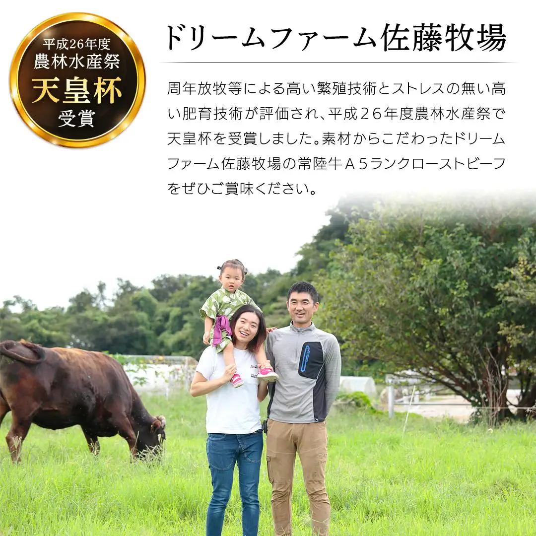 【 お中元熨斗 付き 】【 常陸牛 】佐藤さんの A5 ロースト ビーフ 3～4パック 合計600g ( 茨城県共通返礼品 )