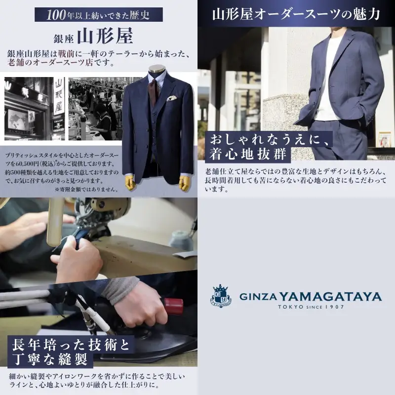 銀座山形屋 ロイヤルカスタムオーダースーツ仕立券A【M3-003】
