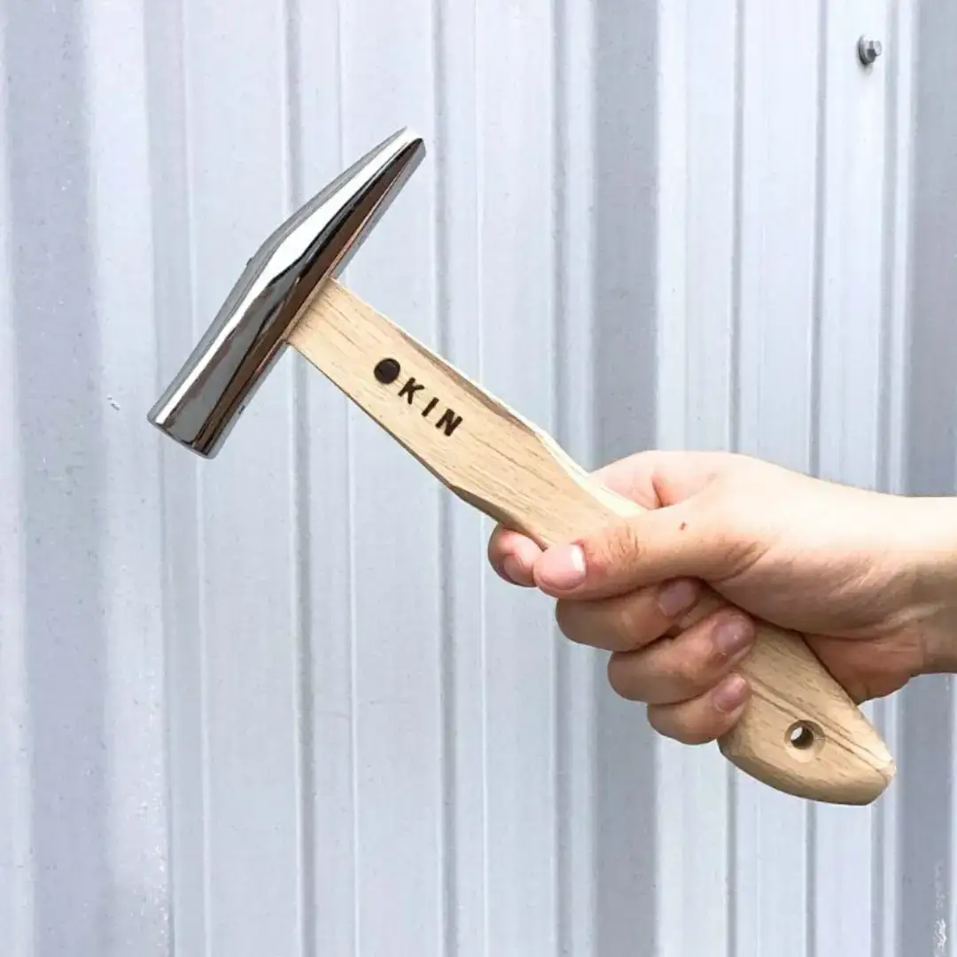 板金ハンマー ステン武力屋 21 蛇曲ショート 250mm ハンマー シルバー 金槌 とんかち 工具 IDS賞受賞 握りやすい [マルキン印] 【045S009】