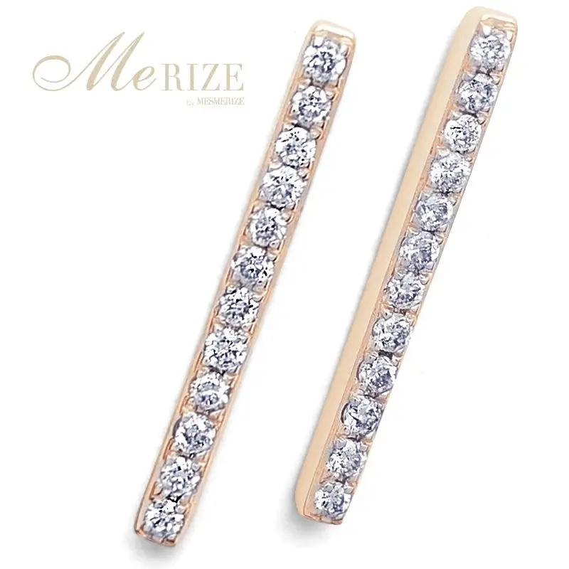 ピアス 天然 ダイヤモンド 0.16ct スタッド ボックス ストレート ダブルロックキャッチ SIクラス【K18PG】P-150（KRP）G05-1411