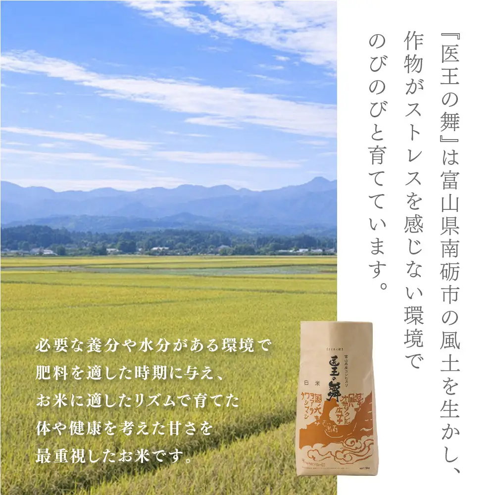 富山県産コシヒカリ『医王の舞』白米10kg