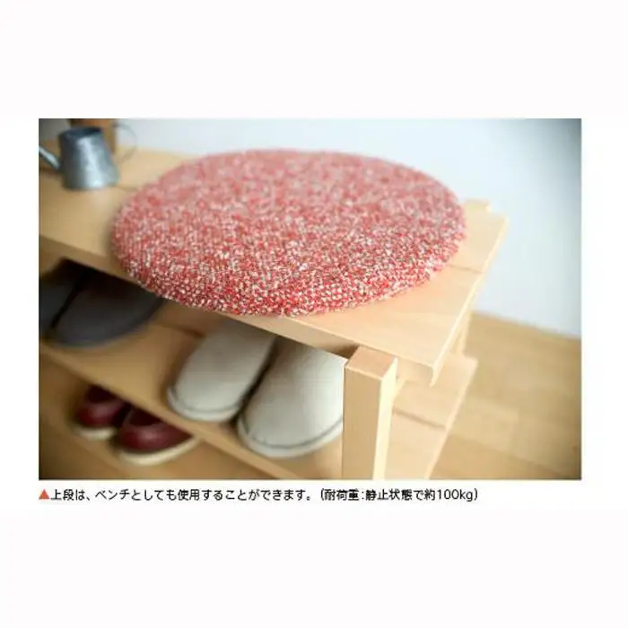 ベンチとしても活用できる天然木の玄関収納家具「ベンチシェルフ」NA