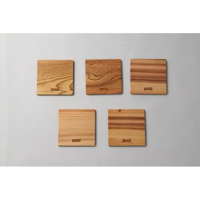 樹齢350年を超える箱根の杉を再生利用したコースター5枚セット［工芸品工芸品］