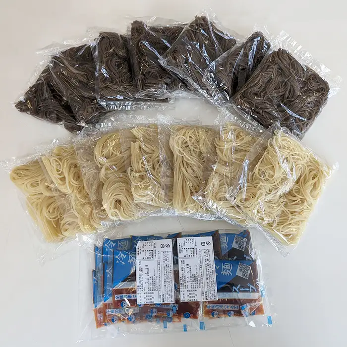 焼肉屋さん御用達 業務用 冷麺 14食セット 個包装 スープ付き 辛味の素付き ［盛岡冷麺 平壌冷麺 2種詰合せ］常温保存3ヶ月 No.079