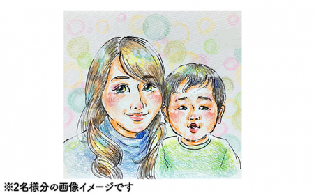 【風のアトリエ】《色紙》 似顔絵 3名様分（手描き・色鉛筆） 絵画 インテリア 記念 200007