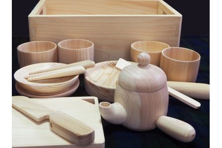 河内材ヒノキを使った　ままごとセット｜こだわりの逸品 地域特産品 ギフト 自分用 人気 おすすめ