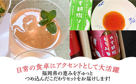 【全3回定期便】＜いちご美人＞ 飲む酢 & ゆず胡椒 ソース / もろみ セット [VBW029]地産 福岡 万能 調味料 酢