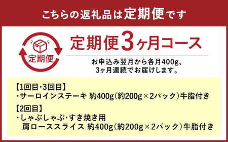 【定期便3か月】岡山 黒毛和牛 美星牛 A4等級以上 牛脂付き 3か月 定期便 合計約1200g 生産者直送便 美星町 美星牧場 定期便【黒毛和牛 肉 牛 岡山県 倉敷市 おすすめ 人気】