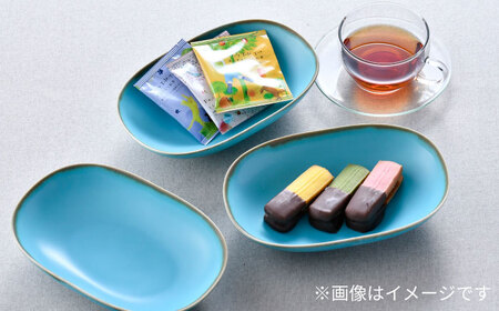 【陶器市特集】【波佐見焼】オーバルボウル 渕錆ターコイズブルー 3枚セット【長十郎窯】[AE110]