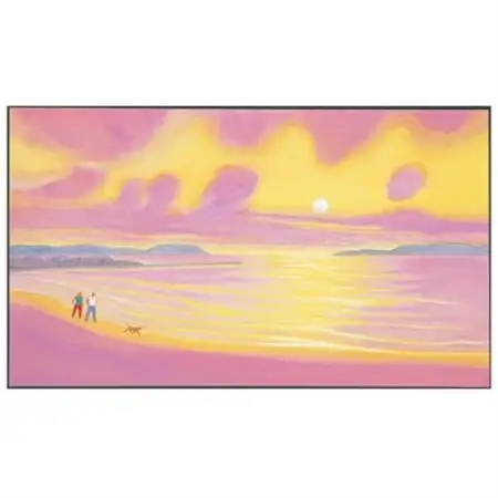 館山市在住画家 イシイタカシの房総版画シリーズ『夕日への散歩』【1493482】