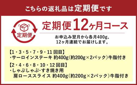 【定期便12か月】岡山 黒毛和牛 美星牛 A4等級以上 牛脂付き 12か月定期便 合計約4800g 生産者直送便 美星町 美星牧場 定期便【黒毛和牛 肉 牛 岡山県 倉敷市 おすすめ 人気】
