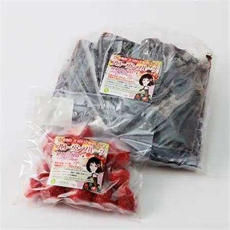 【KIMONO FRUITS】アサイーピューレ(冷凍)100g×10個　＆　冷凍　徳島産いちご　_果物・フルーツ いちご  イチゴ 苺  果物・フルーツ   くだもの_【配送不可地域：離島】【1484595】