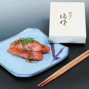 AI034.辛子めんたい昆布漬（木箱入り400g）〈博多料亭.満佐〉