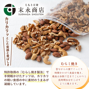 No.1035-D ＜定期便・連続3回＞渚のミックスナッツ(計1.89kg・315g×6袋) ナッツ おつまみ 無塩 ノンオイル 国内製造 アーモンド カシューナッツ カシュナッツ クルミ くるみ 常温 常温発送【末永商店】