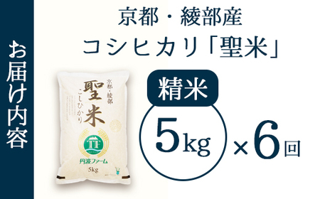 【定期便6回】 聖米(白米) 5kg×6回 | 米 お米 こしひかり 白米 精米