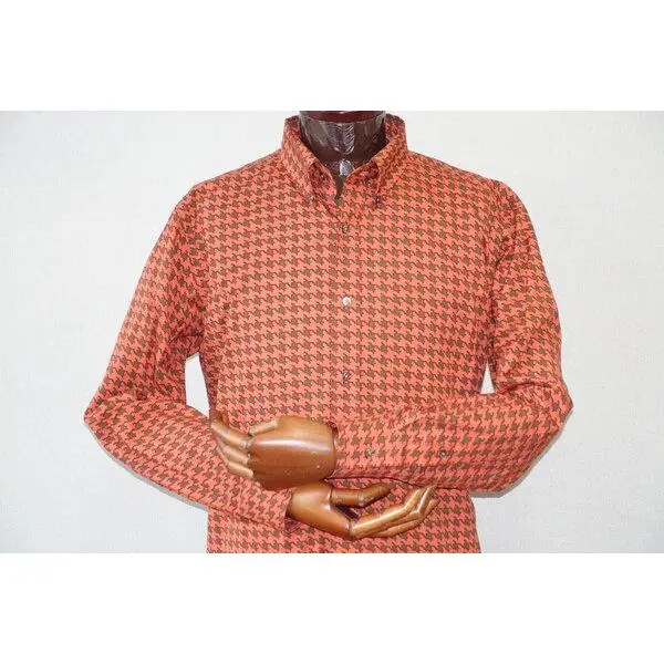 【鷲野染工場】メンズシャツ（千鳥格子） Ｌサイズ