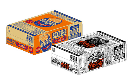 【飲み比べセット】 ジャックダニエル＆コカ・コーラ ゼロシュガー （350ml×24本）＋ 檸檬堂 レモン濃いめ （350ml×24本）