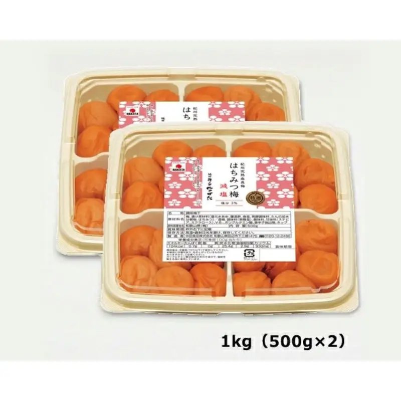 【6カ月定期便】紀州南高梅 はちみつ梅 減塩（塩分3％）1kg(500g×2) / A級品 和歌山 田辺市 紀州南高梅 南高梅 梅干し 梅干 梅 はちみつ梅 減塩 塩分控えめ 【nkt022-tk】