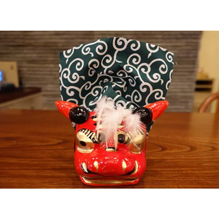 《【鴻巣の赤物】獅子頭 弓獅子》（幅12～奥行15cm）縁起物 お正月 玩具 インテリア ギフト 置物 家内安全 無病息災 開運招福 魔除け コンパクト 生活雑貨 おしゃれ かわいい 送料無料 No.007