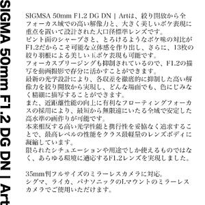 SIGMA 50mm F1.2 DG DN | Art【ソニーEマウント】（数量限定）カメラ レンズ 家電 単焦点