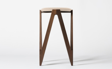 CO･DA･MA High Stool＜ウォールナット＞（NC-121 ベージュ）